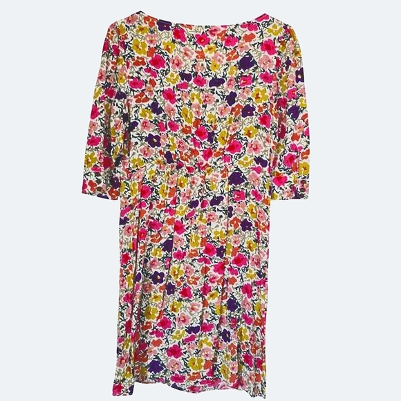 Anthropologie Tulle Womens Floral Faux Wrap Dress Medium Short Spring Easter - Picture 13 of 13